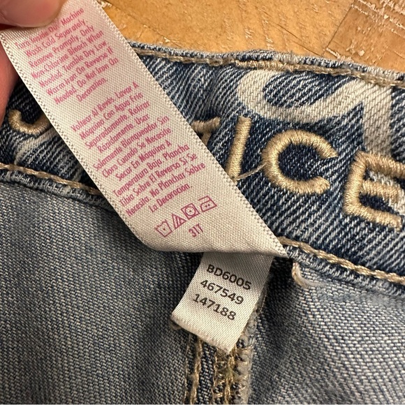 Justice Bleached Daisy Wide Leg Open Flare Denim - Picture 11 of 11